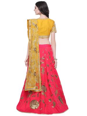 embroidered contrast lehenga - 16603799 - Standard Image - 3