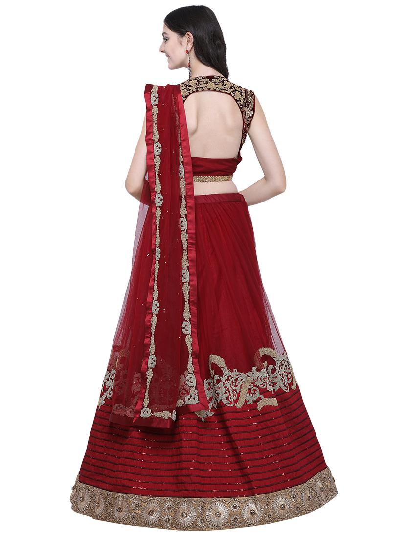 embroidered flared lehenga - 16603803 - Zoom Image - 3