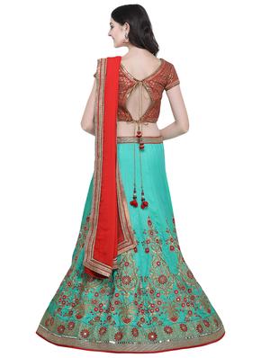 embroidered contrast lehenga - 16603804 - Standard Image - 3