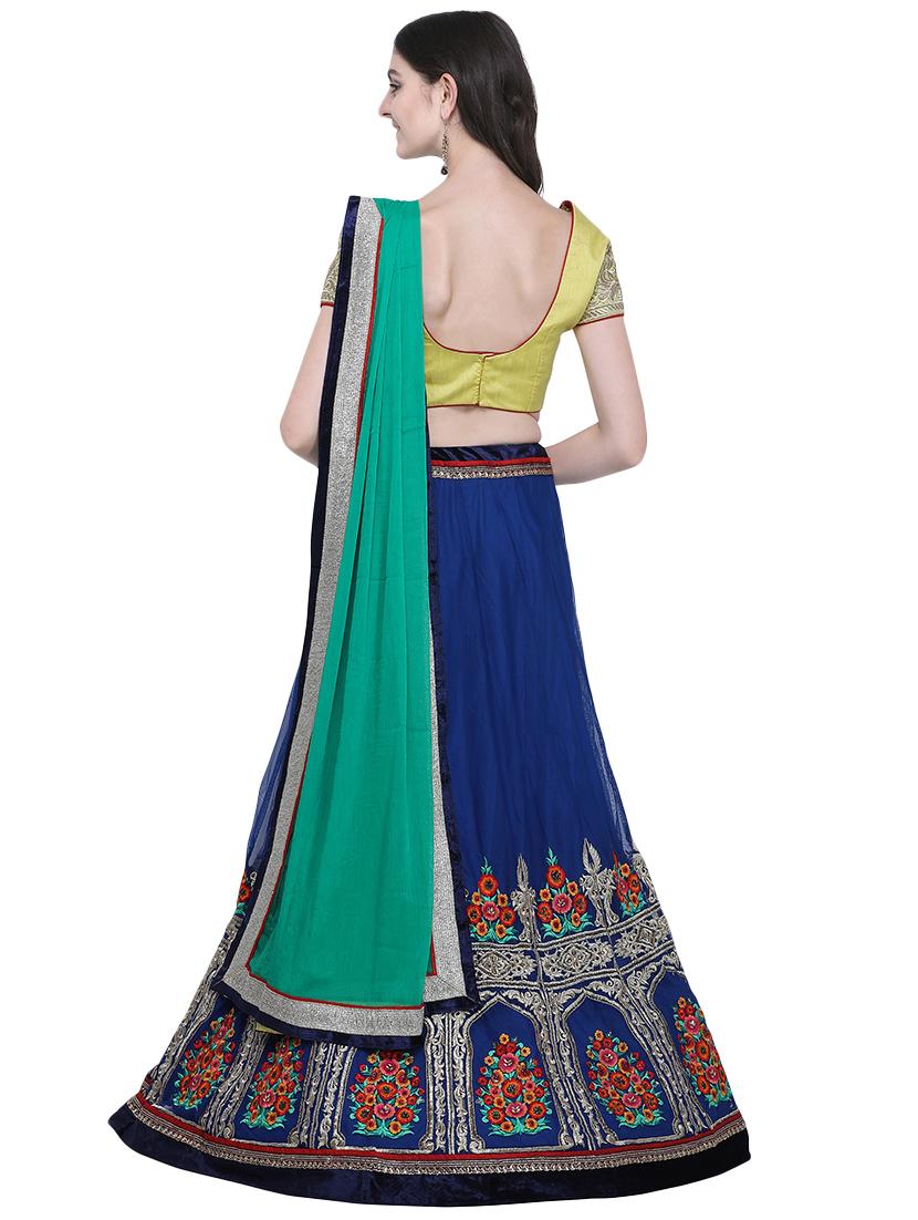 embroidered contrast lehenga - 16603809 - Zoom Image - 3
