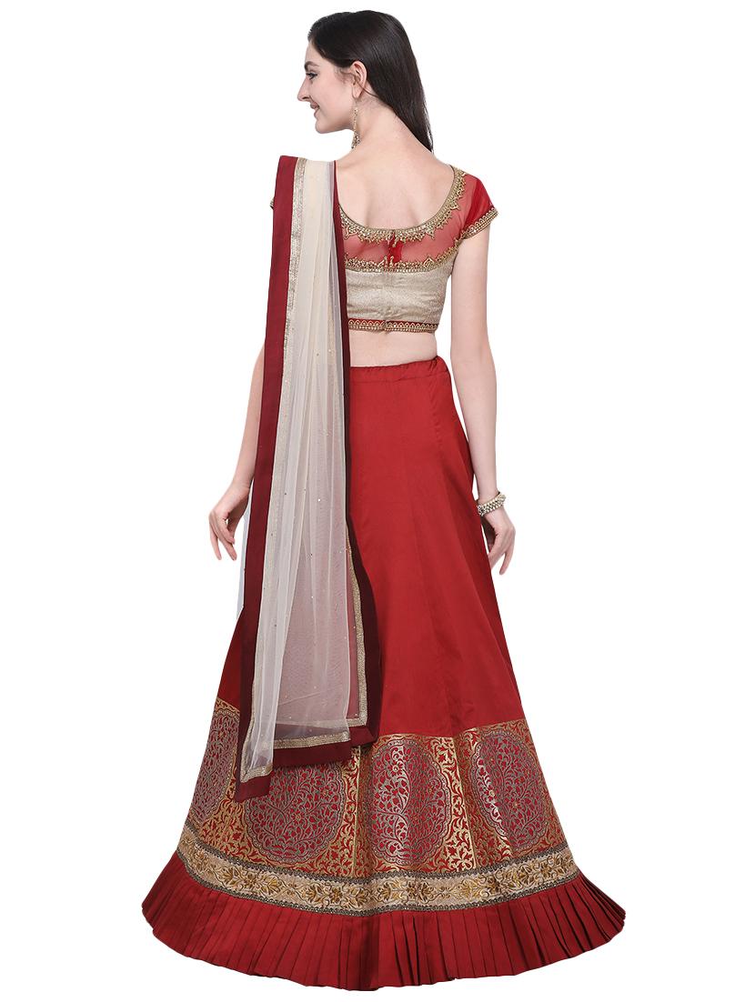 embroidered contrast lehenga - 16603810 - Zoom Image - 3