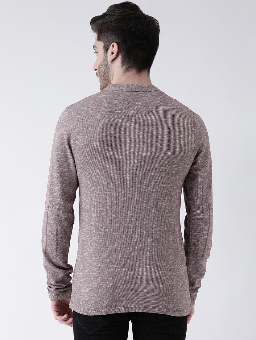 maroon self design t-shirt - 16604035 - Zoom Image - 3