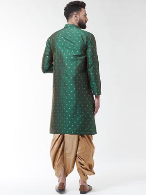 green printed dhoti kurta set - 16604105 - Standard Image - 3