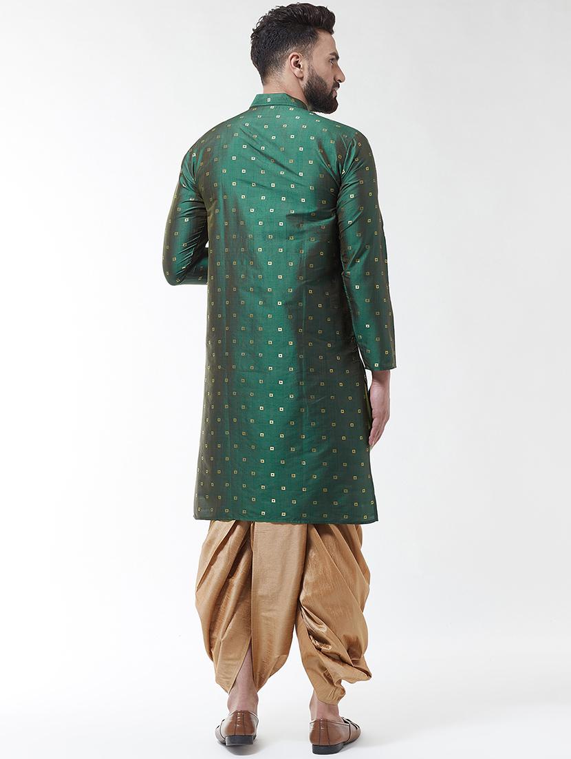 green printed dhoti kurta set - 16604105 - Zoom Image - 3