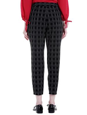 high rise belted checkered trouser - 16604118 - Standard Image - 3