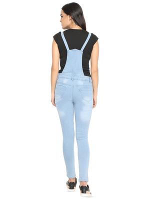 criss cross detail stone washed dungaree - 16604282 - Standard Image - 3