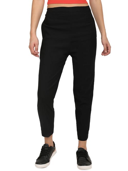 high rise solid trouser - 16604403 - Standard Image - 1