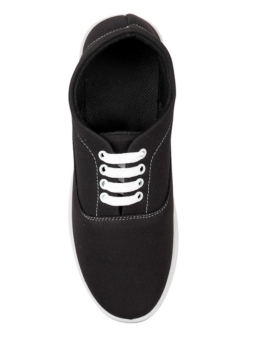 black canvas lace up sneakers - 16604422 - Zoom Image - 3