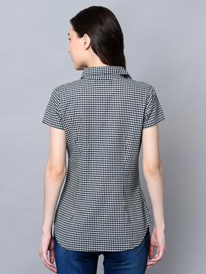 curved hem gingham checkered shirt - 16604445 - Standard Image - 3