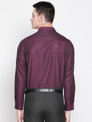 purple solid formal shirt - 16604460 - Standard Image - 3