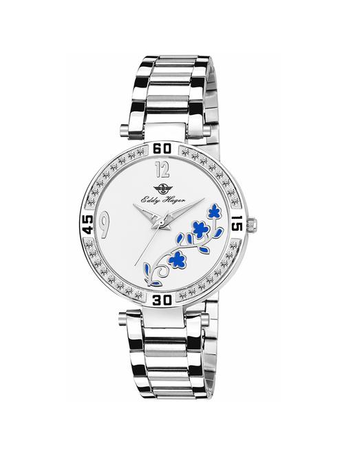 eddy hager round dial analog watch-(eh-416-wh) - 16604638 - Standard Image - 1