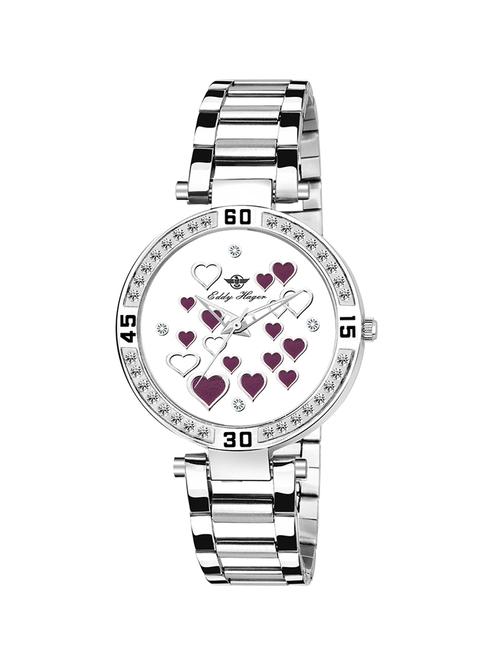 eddy hager round dial analog watch-(eh-415-wh) - 16604644 - Standard Image - 1
