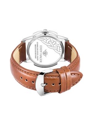 eddy hager round dial analog watch-(eh-114-br) - 16604675 - Standard Image - 3