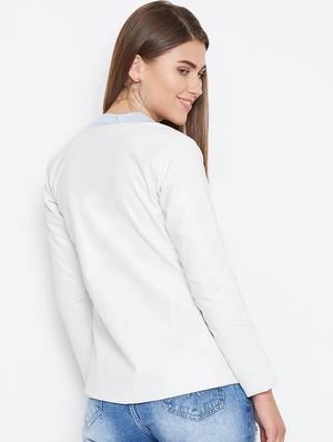 zipper detail long sleeved jacket - 16604900 - Standard Image - 3
