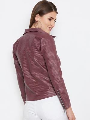 long sleeved leather jacket - 16604930 - Standard Image - 3
