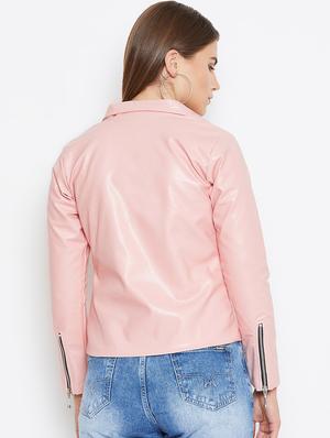 long sleeved leather jacket - 16604932 - Standard Image - 3