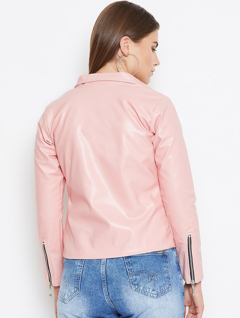long sleeved leather jacket - 16604932 - Zoom Image - 3