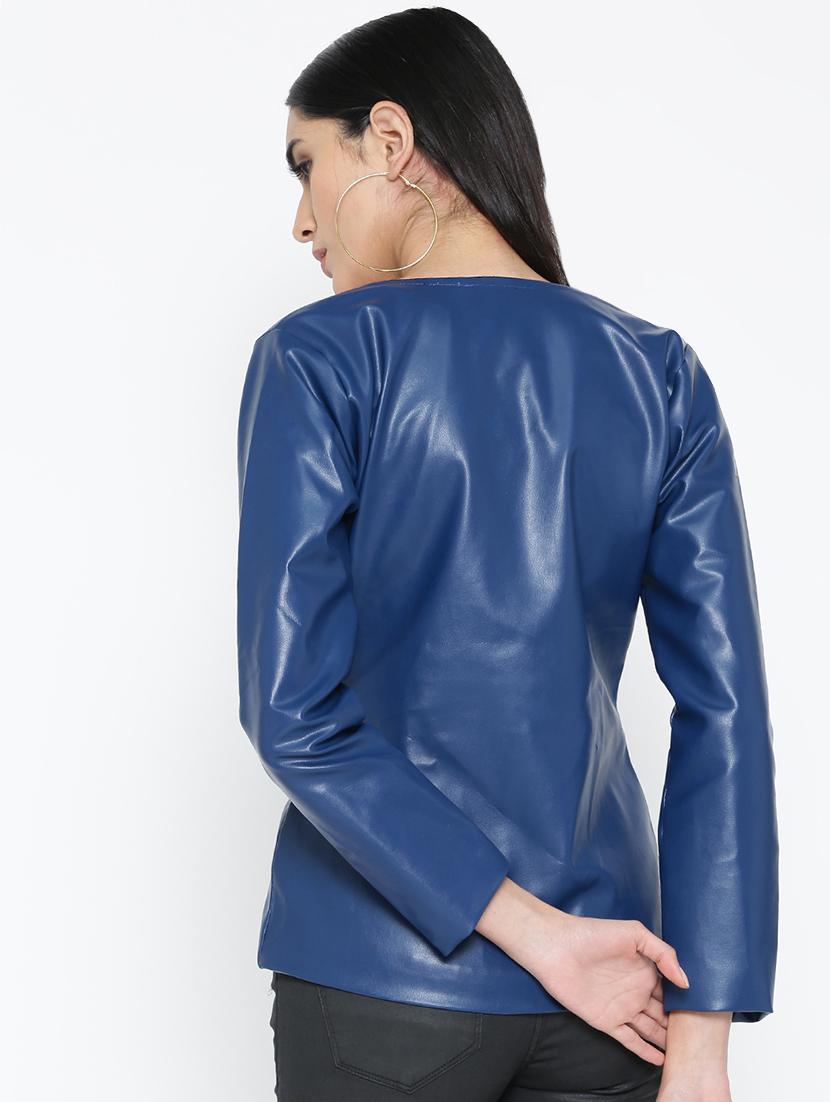 long sleeved leather jacket - 16605046 - Zoom Image - 3
