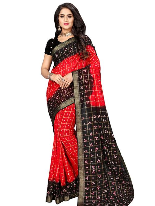 bandhani printed saree with blouse - 16605245 - Standard Image - 1