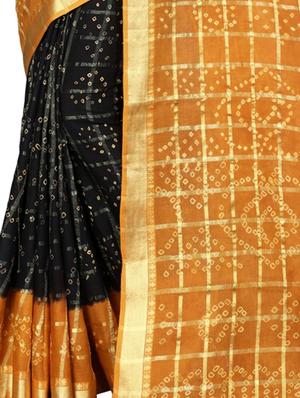 bandhani printed saree with blouse - 16605246 - Standard Image - 3