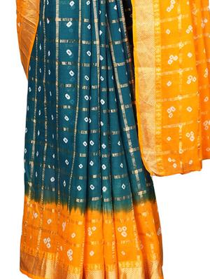 bandhani printed saree with blouse - 16605254 - Standard Image - 3