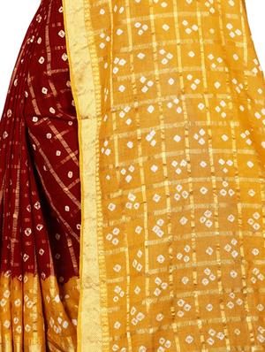 bandhani printed saree with blouse - 16605255 - Standard Image - 3