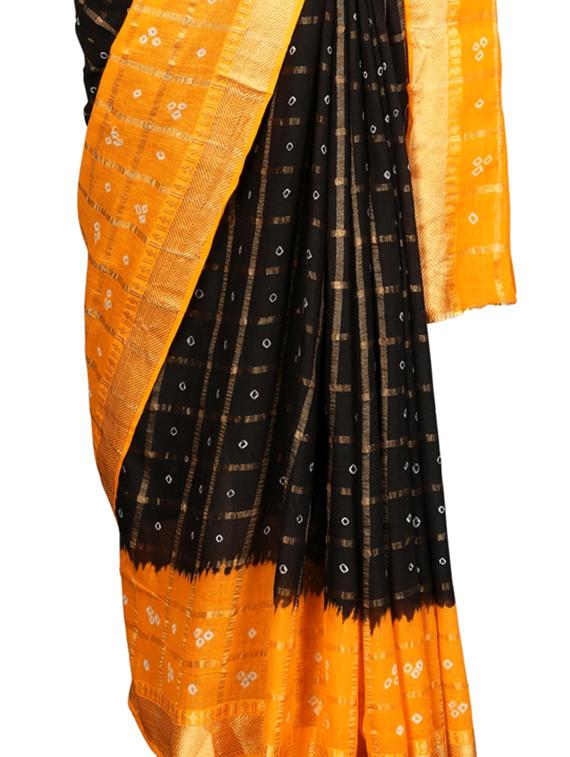 bandhani printed saree with blouse - 16605256 - Zoom Image - 3