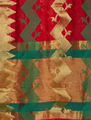 self-design banarasi saree with blouse - 16605525 - Standard Image - 3