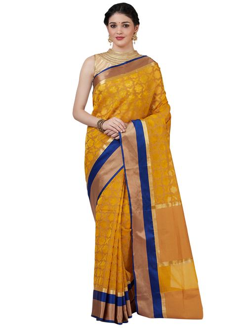 self-design banarasi saree with blouse - 16605527 - Standard Image - 1
