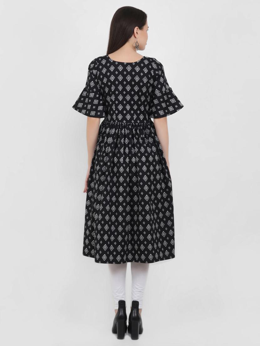 geometric printed anarkali kurta - 16605745 - Zoom Image - 3