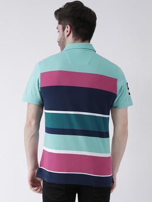 multi colored striped polo t-shirt - 16605765 - Standard Image - 3