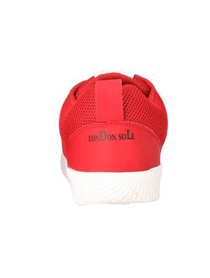 red mesh lace up sport shoes - 16605771 - Standard Image - 3