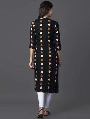 printed straight kurta - 16605789 - Standard Image - 3
