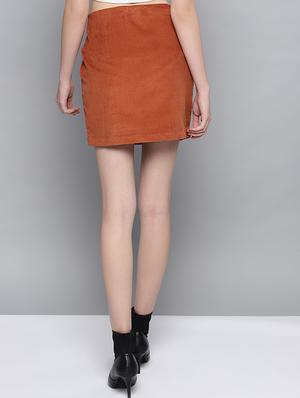 button detail wrap straight skirt - 16605872 - Standard Image - 3