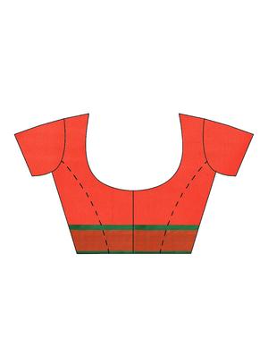solid bordered saree with blouse - 16605957 - Standard Image - 3