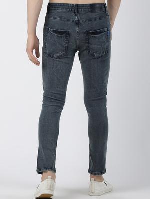 blue light washed distressed denim jeans - 16605995 - Standard Image - 3