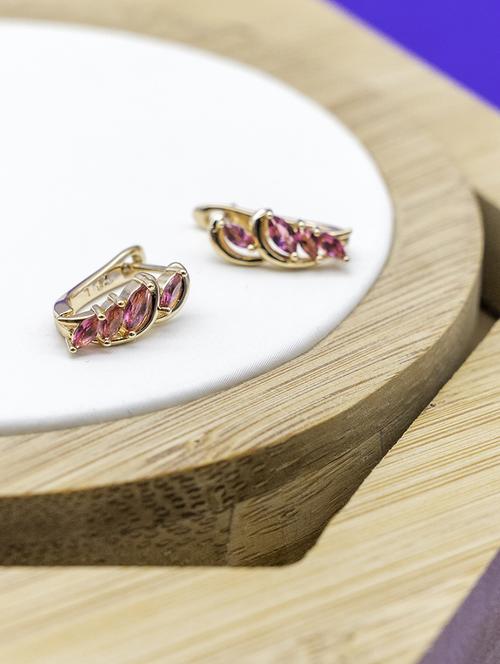 red gold plated drop earring - 16607345 - Standard Image - 1