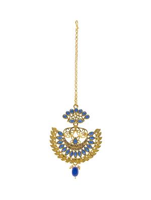 blue gold plated drop earring - 16607433 - Standard Image - 3
