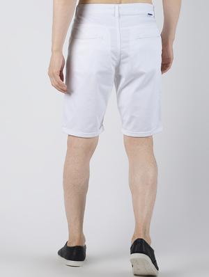 white solid denim short - 16607931 - Standard Image - 3