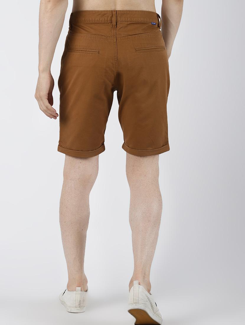 brown solid bermuda shorts - 16607933 - Zoom Image - 3