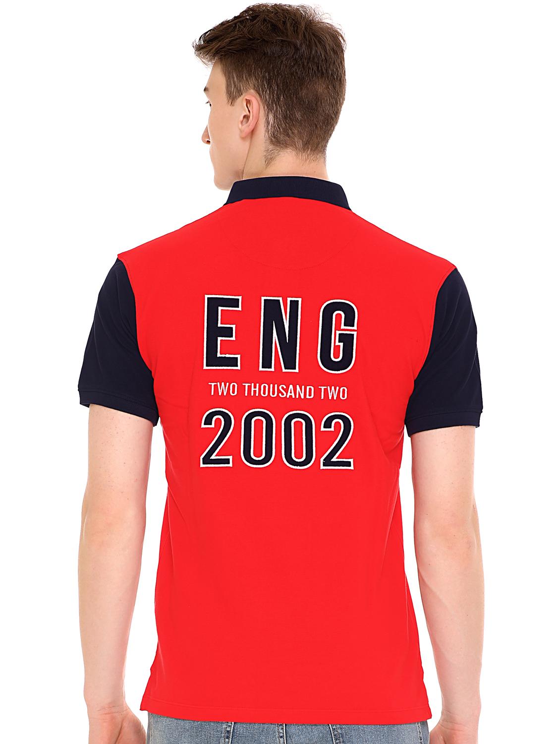 red color block polo t-shirt - 16607936 - Zoom Image - 3