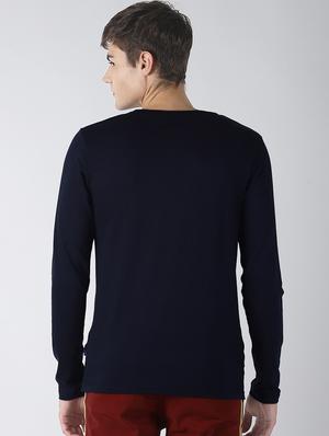 navy blue solid t-shirt - 16608351 - Standard Image - 3