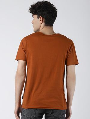 brown solid t-shirt - 16608358 - Standard Image - 3