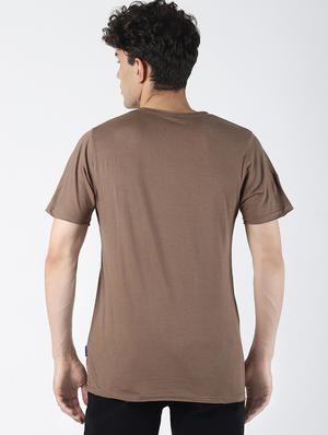 brown solid t-shirt - 16608370 - Standard Image - 3