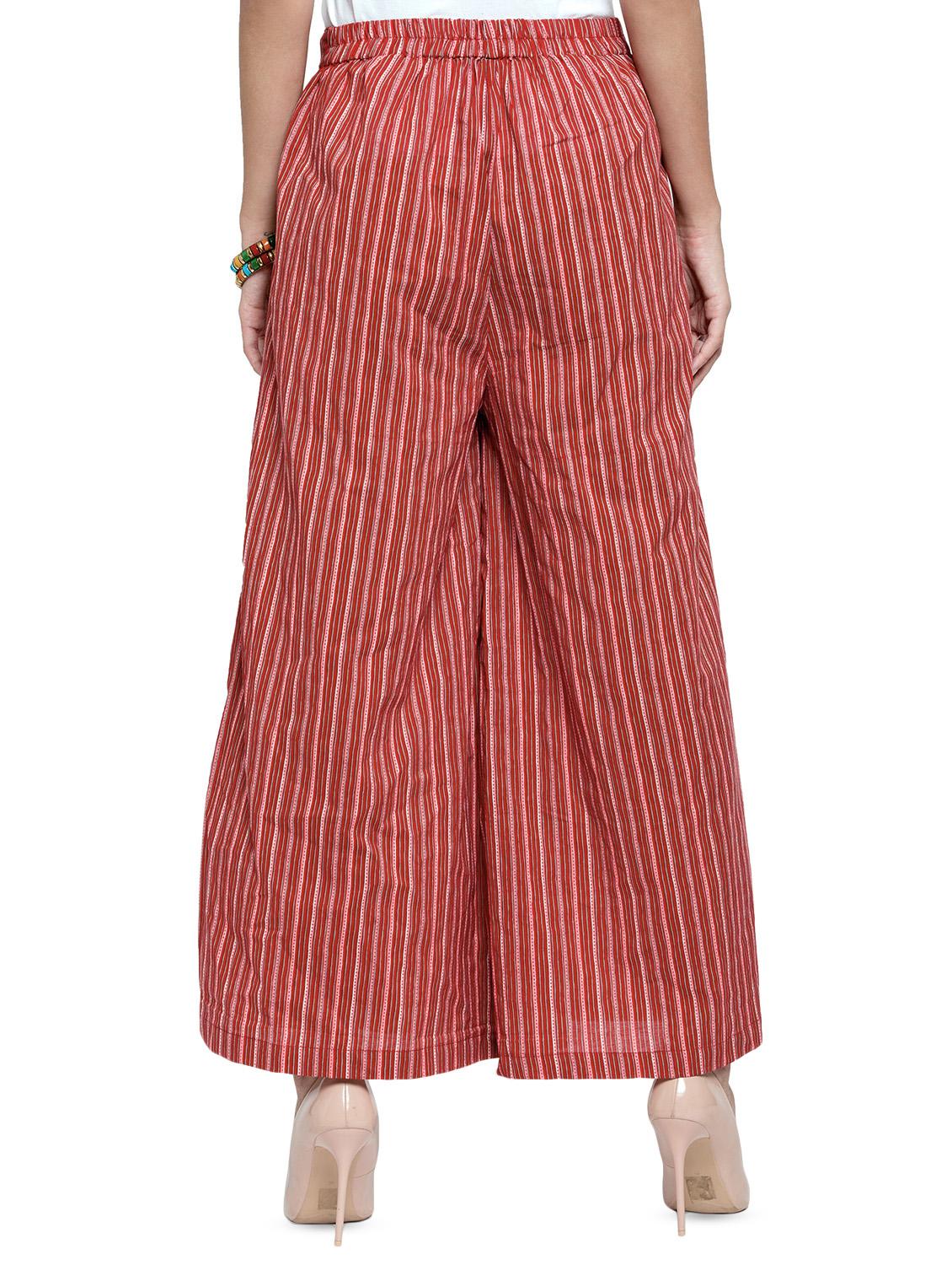 high rise striped palazzo - 16608401 - Zoom Image - 3