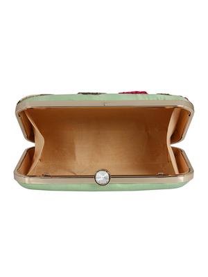 green faux silk box clutch - 16608493 - Standard Image - 3