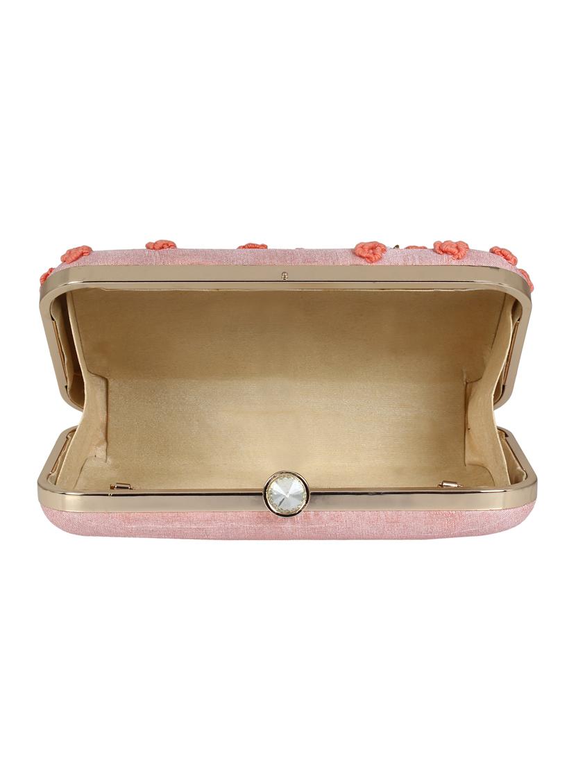 pink faux silk box clutch - 16608498 - Zoom Image - 3