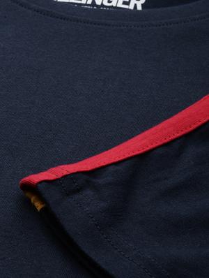 round neck side taping sleeved tee - 16608666 - Standard Image - 3