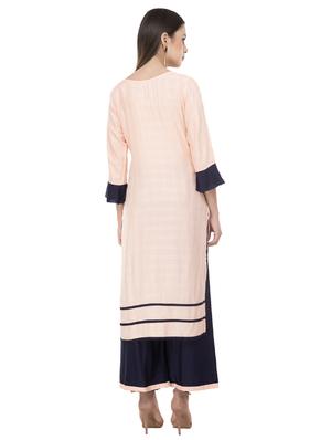 swarovski solid kurta with palazzo set - 16609034 - Standard Image - 3