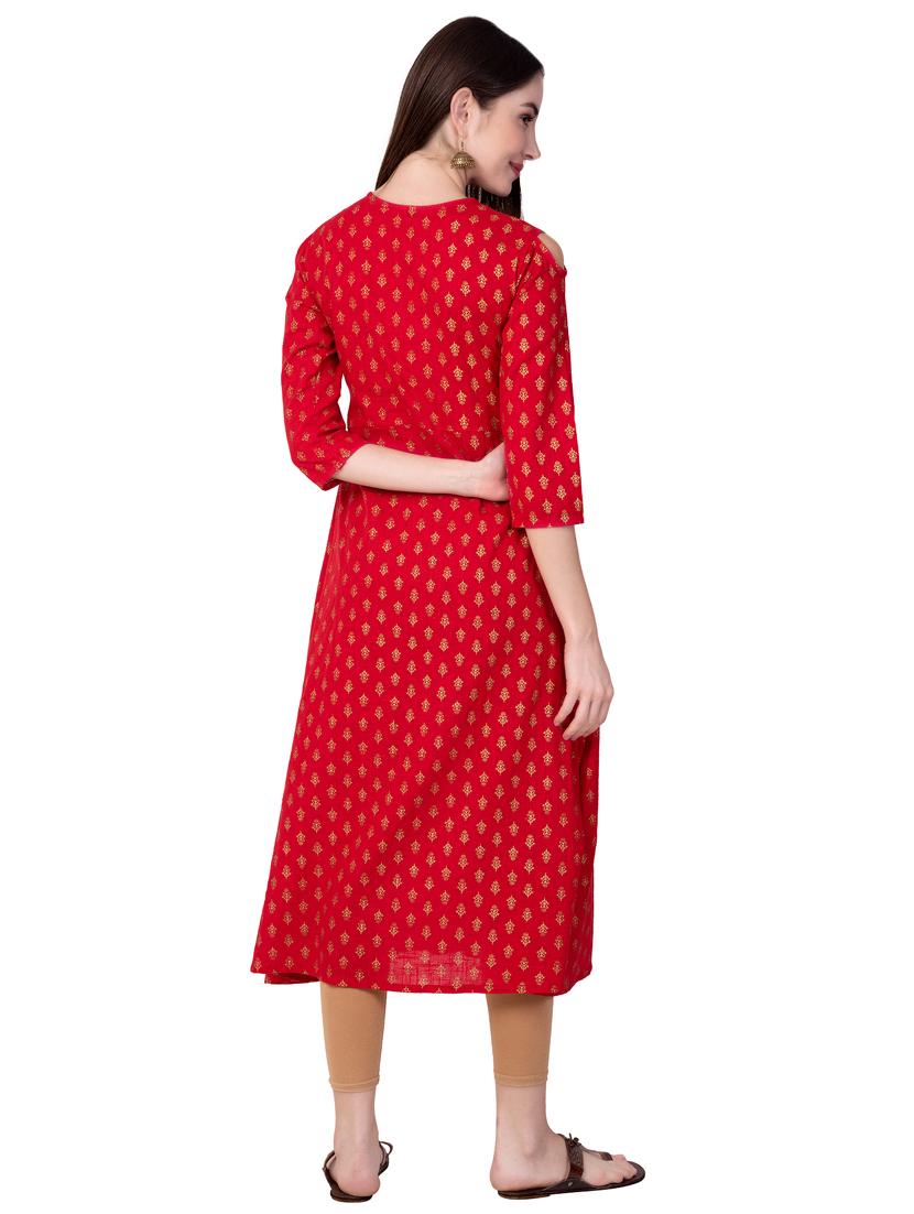 block printed a-line kurta - 16609556 - Zoom Image - 3
